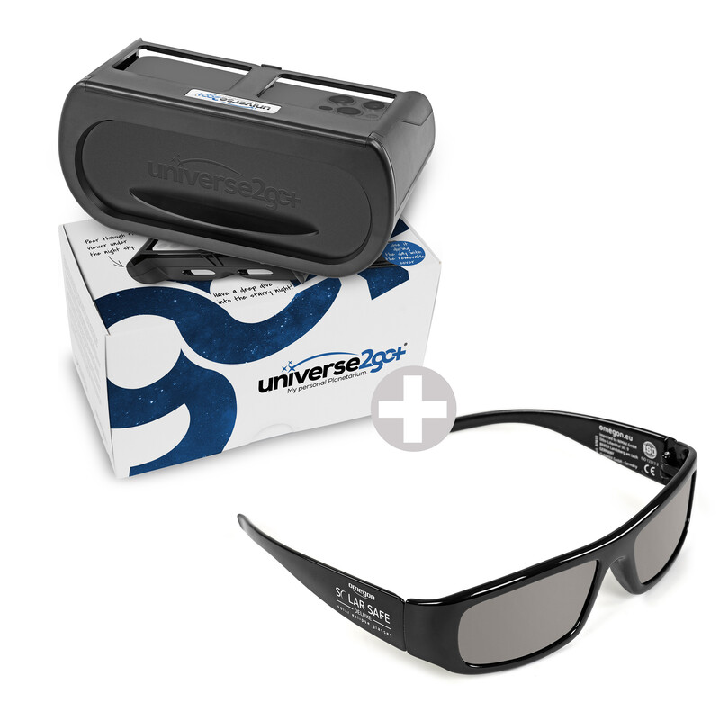 Omegon Planetario personal Universe2Go+ + Gafas para eclipses solares Solar Safe Deluxe