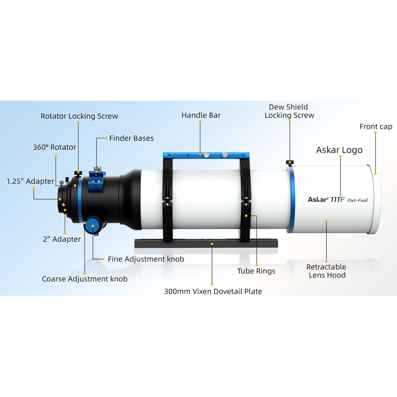 Askar Refractor apocromático AP 111/766 111F Flatfield