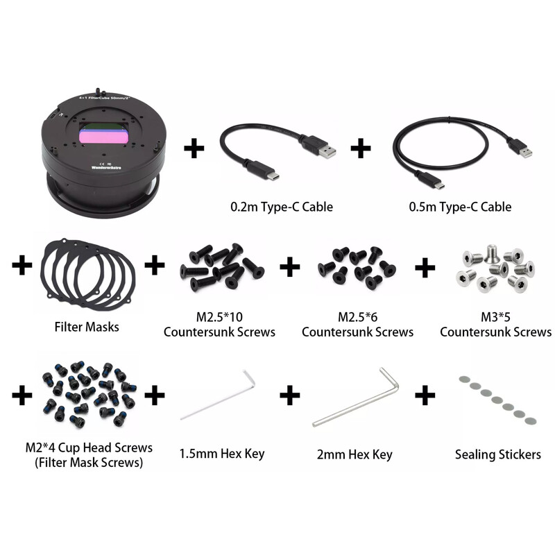 Wanderer Astro Rueda de filtros Cube para Celestron RASA 1100 y 3600