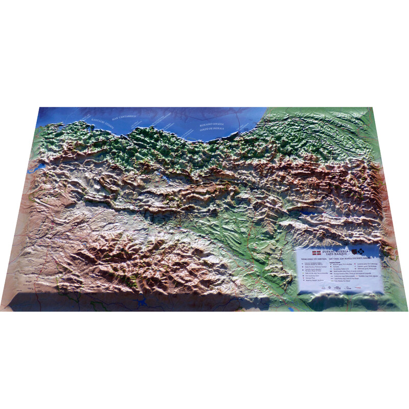 3Dmap Mapa regional Pay Basque (Euskal Herria 61 x 41 cm)