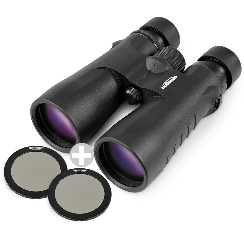 Omegon Prismáticos Blackstar 2.0 10x50 + 2 filtros solares