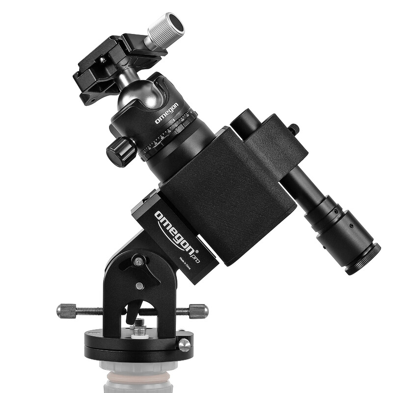 Omegon Montura Kit Segugio Tracker con rótula de trípode esférica, cuñas ecuatoriales Deluxe y buscador de polo
