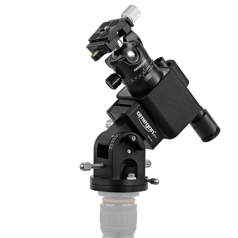 Omegon Montura Kit Segugio Tracker con rótula de trípode esférica, cuñas ecuatoriales Deluxe y buscador de polo